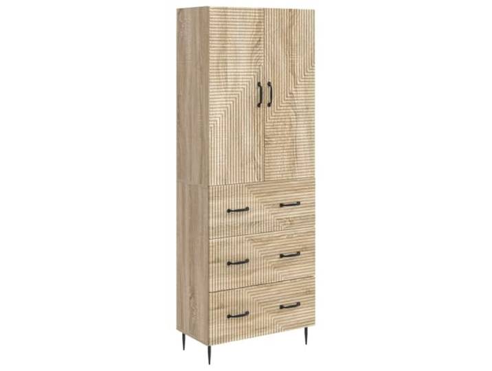 HGFDVCMR Schrankset 2-teilig Sonoma-Eiche 66x34,5x90 cm Holzwerkstoff Flexibles Sideboard Set mit verstellbaren Regalböden und 3 Schubladen für Wohnzimmer, Flur und Home Office.