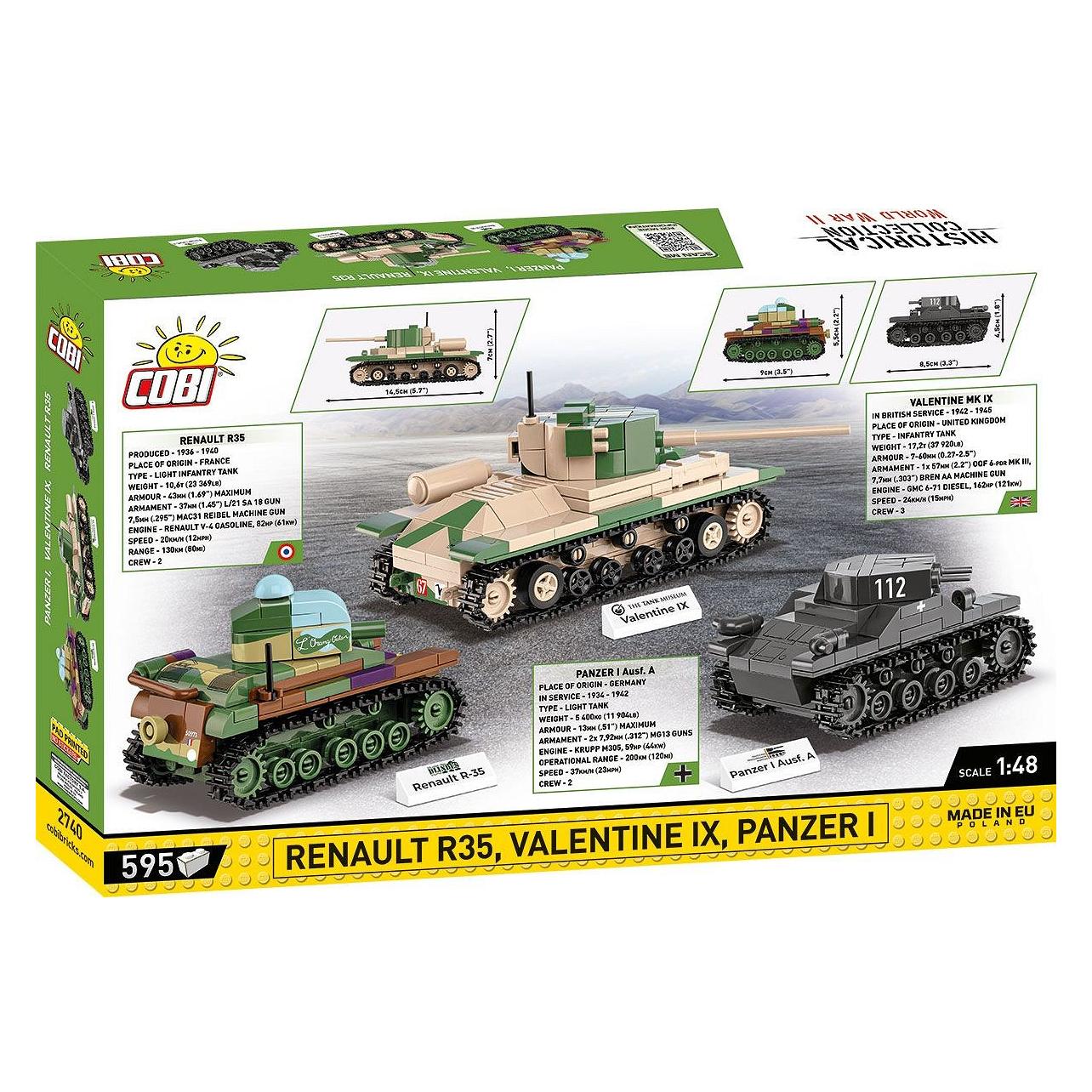 Cobi 2740 EXECUTIVE Museum set-PAZER I,VALENTINE IX,RENAULT R35 (2740)
