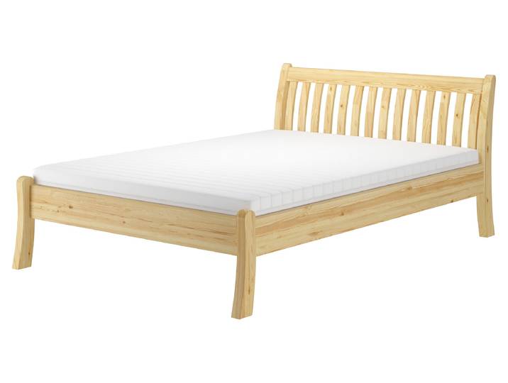 Modernes Kiefer-Doppelbett Massiv 160 x 200 cm Bauart Geschwungen