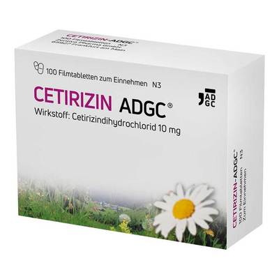 Zentiva Pharma GmbH CETIRIZIN ADGC Filmtabletten 100 St 02663704