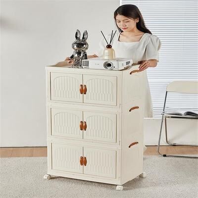 No "Stackable Collapsible Storage Bins with Lids Closet Organizers - 14.3""D x 23.6""W x 40.7""H"