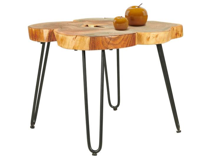 Landscape Beistelltisch, Schwarz, Akazie, Holz, Metall, Akazie, vollmassiv, Holz, Freiform, Haarnadel, 60x45x60 cm, Wohnzimmer, Wohnzimmertische, Beistelltische, Beistelltische Metall
