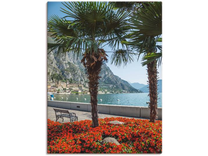 Leinwandbild ARTLAND Gardasee Limone sul , bunt (farbe bild(er): bunt), B:45cm H:60cm, Bilder, Leinwandbild, auf Holzrahmen gespannt