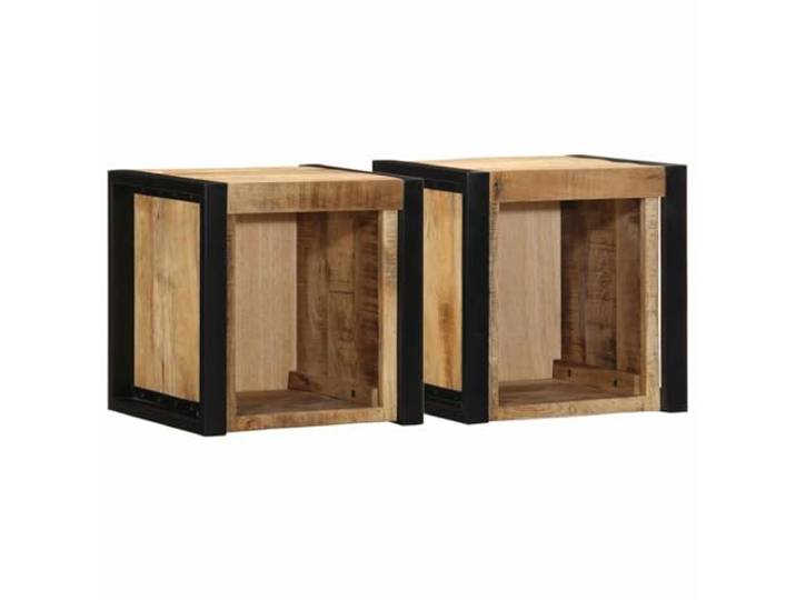 LMTYOENFG Nachttische 2er Set Hängend 40x35x40 cm Massivholz Mango Wandhängende Nachtkonsolen aus natürlichem Mangoholz schaffen wertvolle Bodenfreiheit und Ordnung im Schlafzimmer.