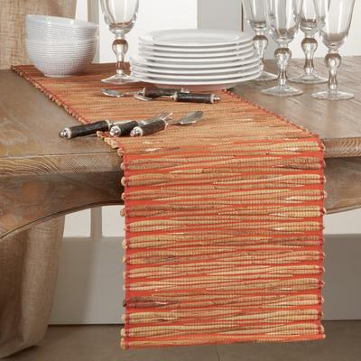 Saro Lifestyle Long Table Runner With Water Hyacinth Design