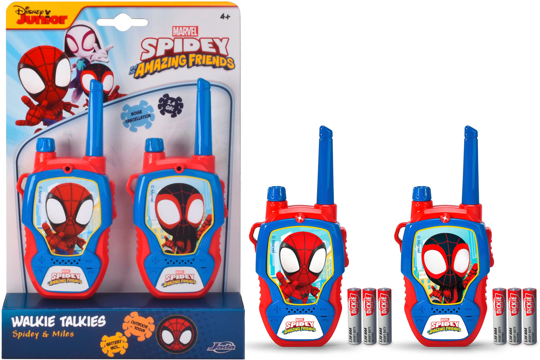 Walkie Talkie DICKIE TOYS "Marvel Spidey", blau (blau, rot), Funkgeräte, Kinder, Kunststoff, Walkie Talkie