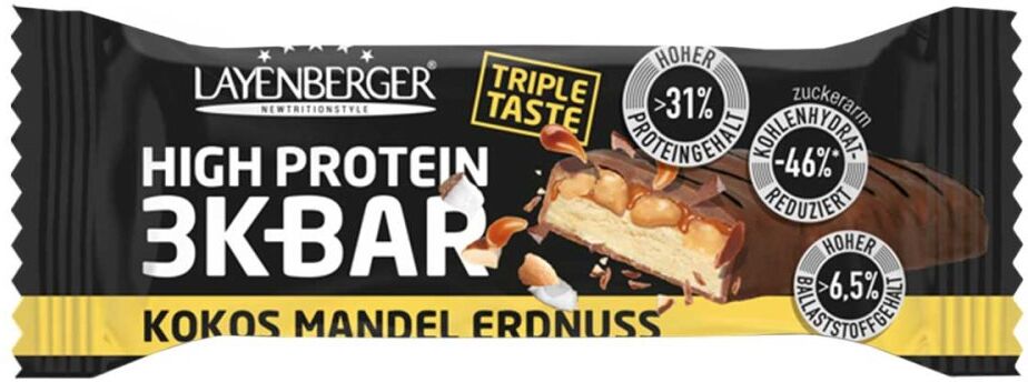 Layenberger 3k Protein Bar Triple Taste Erdnuss Mandel Kokos 45g