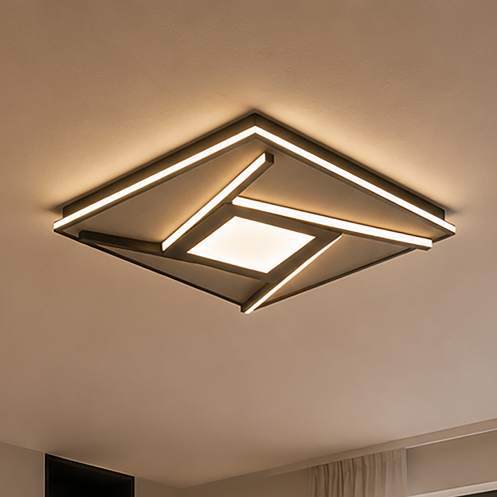 home24 LED-plafondlamp Hardy type A zwart 46 cm