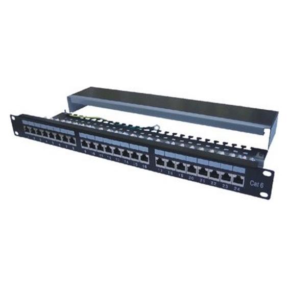 Datacom Patchpanel 24p. CAT6 / 1HE / 3x8 / LSA / STP / 19" / schwarz mit Binding (5027121242)