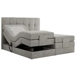 BOXSPRINGBETT VITTORIA 160/200 - Hellgrau Struktur - H3