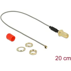 DELOCK Antennenkabel RP-SMA Bu zum Einbau Ferritkern ST 20cm