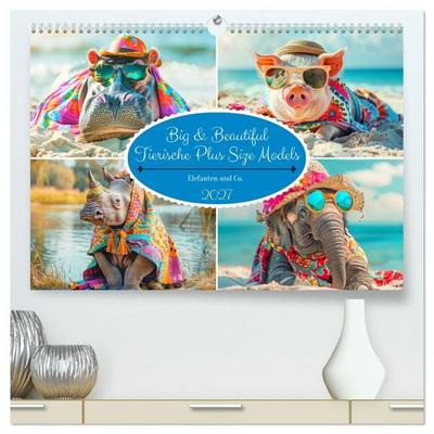 Big & Beautiful. Tierische Plus Size Models. Elefanten und Co. (hochwertiger Premium Wandkalender 2027 DIN A2 quer), Kunstdruck in Hochglanz