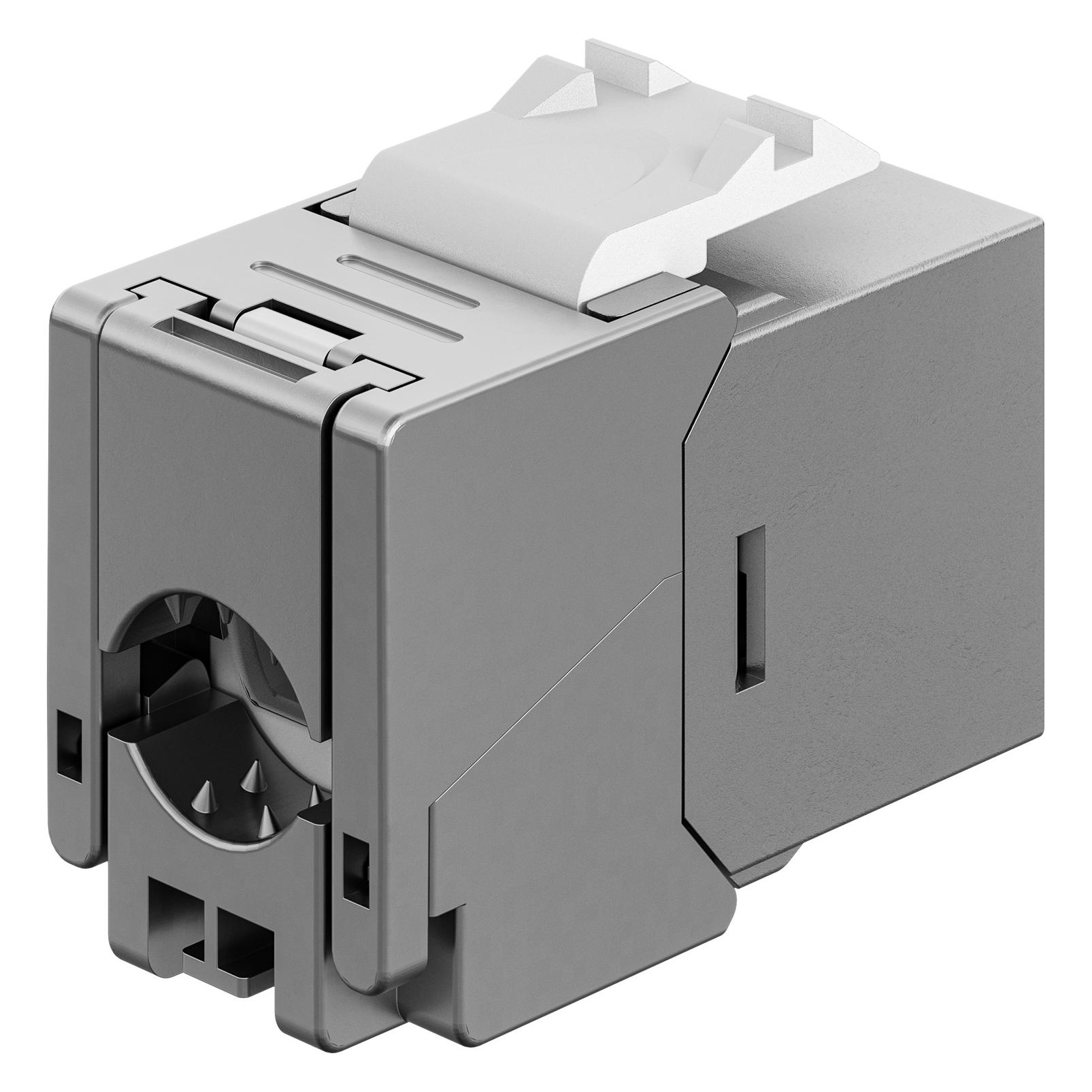 Goobay Keystone-Modul RJ45 CAT 6A, STP, Slim & Short, Erdungsklemme (77942)