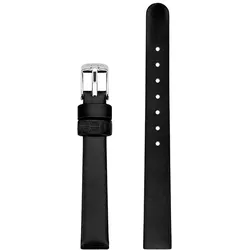 Komono Strap 12 (Edelstahl, Leder), Uhrenarmband, Schwarz, Silber