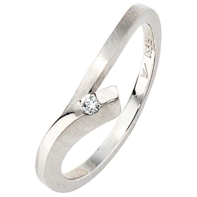 Diamantring JOBO "Platinring" Gr. 52, platin 950, Fingerringe, Damen, 52, SI = kleine Einschlüsse, Diamanten Platin 950, Diamanten, Platin 950, Diamantring, 950 Platin teil matt mit Diamant