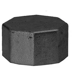 Hermann Schmidt Temperguss 300 Kappe 14300025 DN 25, 1", kantig, schwarz