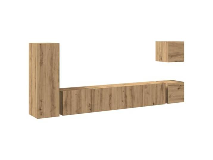 KGFHERENB 5-tlg. TV-Schrank Set Hängend, Artisan-Eiche Holzwerkstoff Flexible Hängeelemente für Wohnzimmer und Gästezimmer schaffen Ordnung und halten Bodenflächen frei von Verstaubung.
