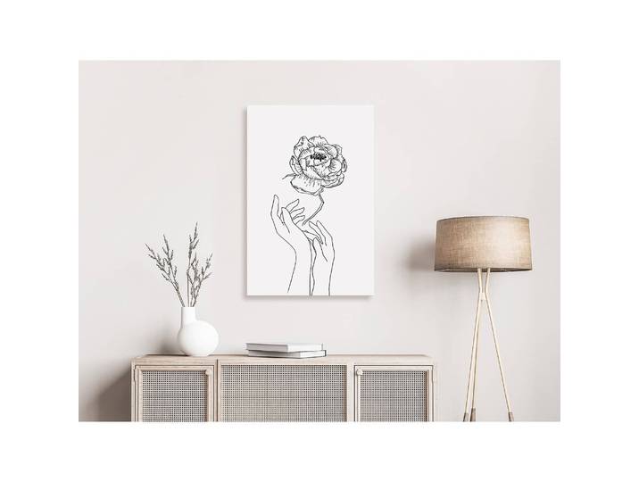 Tableau déco Delicate Flower Lin Gris 40 x 60cm