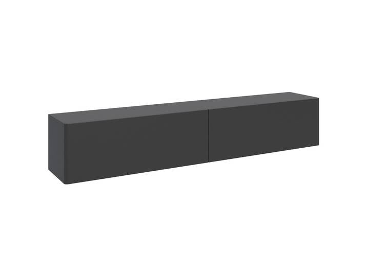 Hängender TV-Schrank Olio mit zwei Klappen, 175 cm, schwarz
