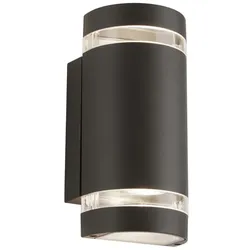 Wand Spot Lampe Leuchte Grau Alu Außen Veranda Terrasse Hof Weg Beleuchtung