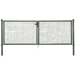 Alberts® Wellengitter-Doppeltor verzinkt + grün (RAL 6005) 2000 mm 3044 mm