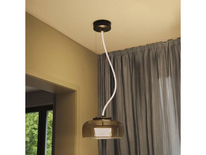 OSRAM Hängelampe DECOR GLOW, alu / grau / zink, für Wohn- / Esszimmer, Glas, Modern, Pendelleuchte