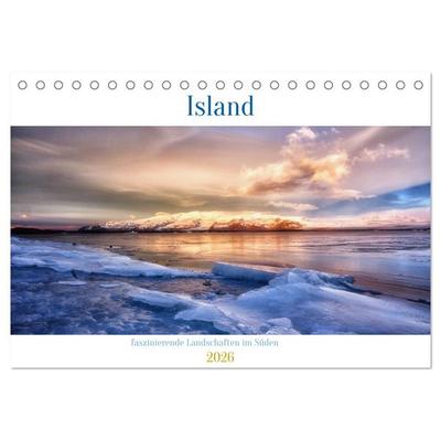 Island - faszinierende Landschaften im Süden (Tischkalender 2026 DIN A5 quer), CALVENDO Monatskalender