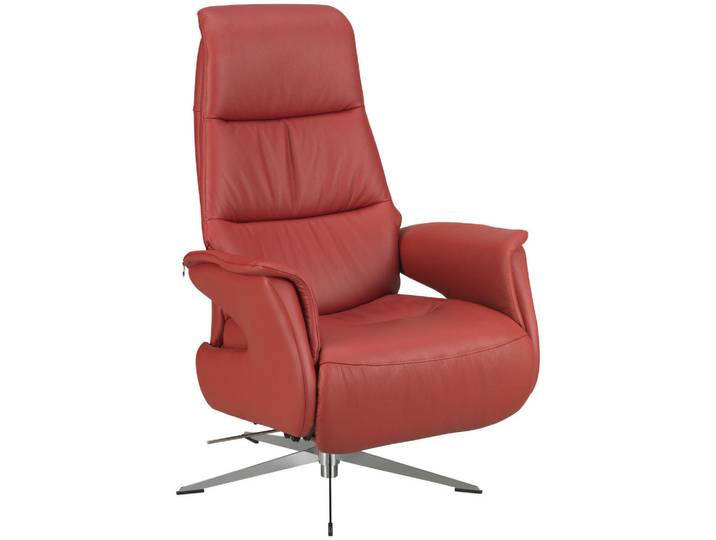 Welnova Relaxsessel, Rot, Metall, Echtleder, Spaltleder, 74x108x86 cm, Fussart wählbar, Lederauswahl, Stoffauswahl, erweiterbar (Typenauswahl), Relaxfunktion, Wohnzimmer, Sessel, Relaxsessel