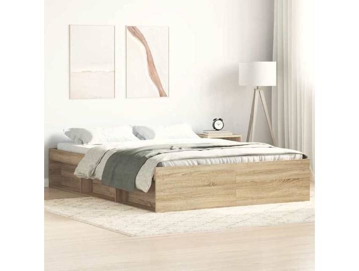 CHIC Lit adulte 2 places - 140x190 cm Structure/Cadre de lit chêne sonoma 140x190 cm #Sara63919