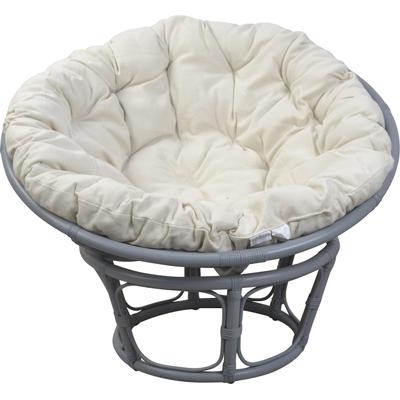 Relaxsessel HOME AFFAIRE, grau (grau, kissen creme), B:100cm H:60cm T:100cm, Sessel, Relaxsessel, Handgeflochten