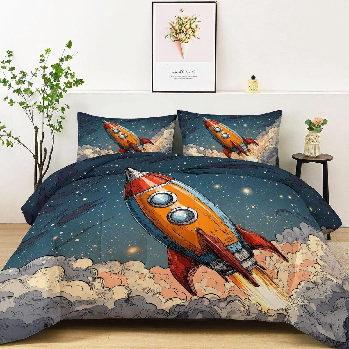 Dekbed voor 4 seizoenen met omkeerbaar cartoon patroon, 220 x 240 cm