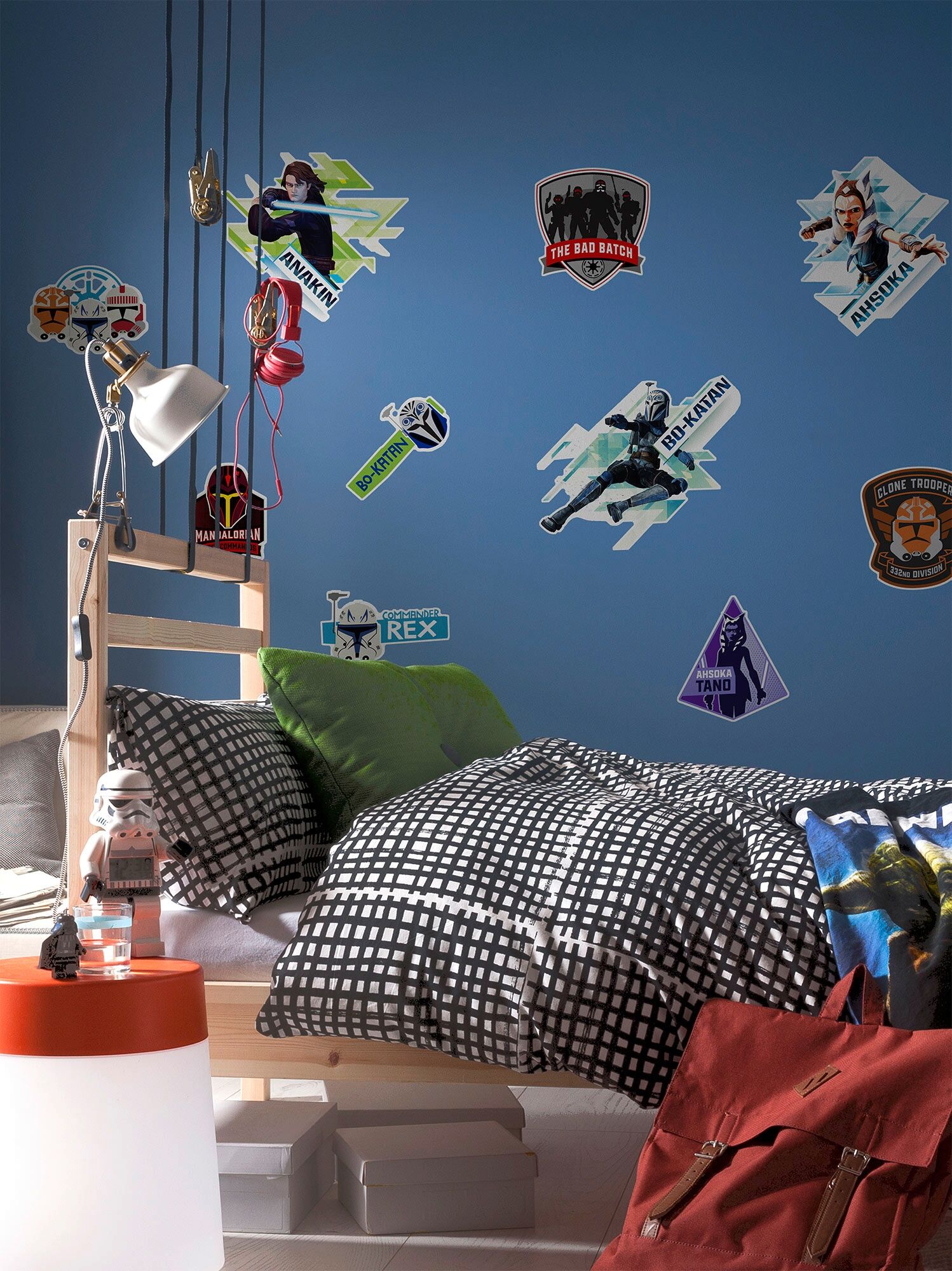Wandtattoo KOMAR "Clone Wars Badges - Grösse 100 x 70 cm", bunt, B:100cm H:70cm, Folie, Wandtattoos, Wandtattoo, selbstklebend, Wandsticker, Kinderzimmer bunt B/H/T: 100cm x 70cm
