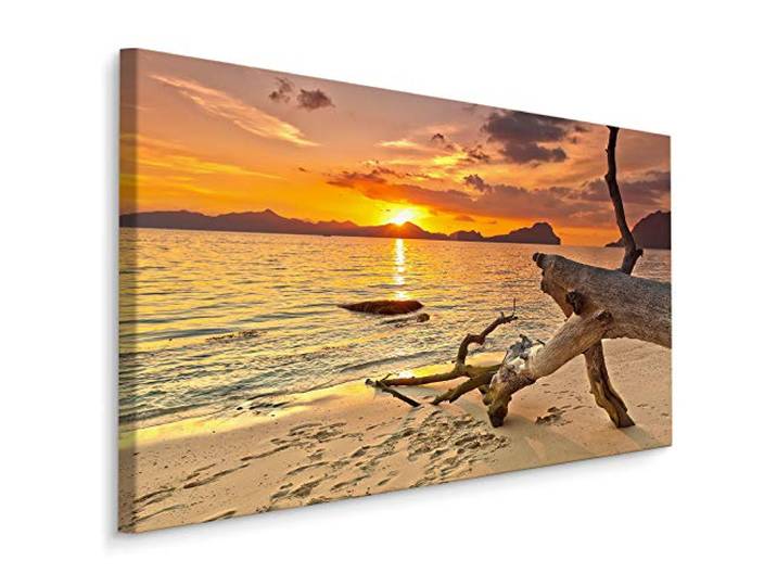 Muralo Wandbilder Strand, Meer, See, Sonnenuntergang, Natur - 100x70 cm