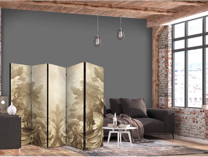 Akustik-Paravent Baroque Ornaments Sepia Andere Beige 225 x 172cm