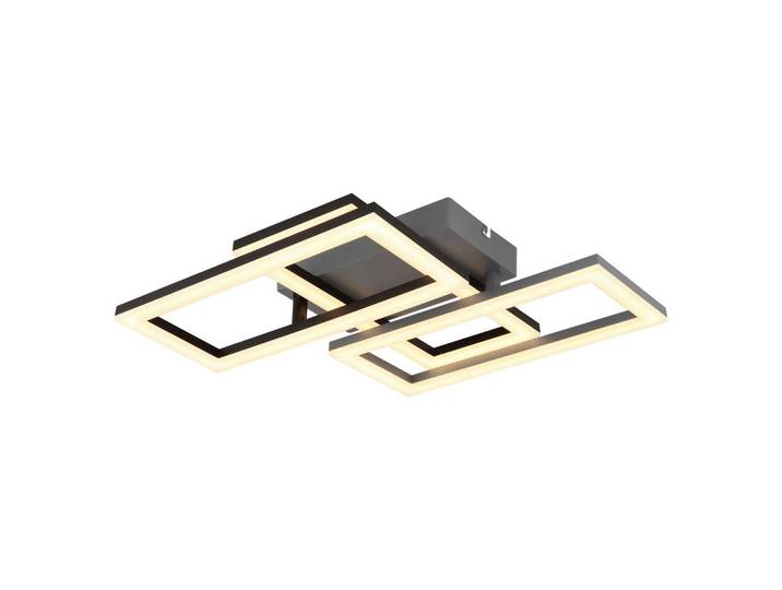 Globo Led-Deckenleuchte, Grau, Opal, Schwarz, Kunststoff, Blatt, 34.1x9.3x61.4 cm, CE, schwenkbar, Lampen & Leuchten, LED Beleuchtung, LED-Deckenleuchten