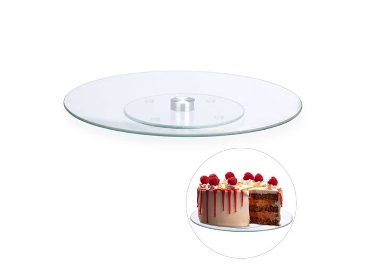 Relaxdays Drehbare Tortenplatte Glas
