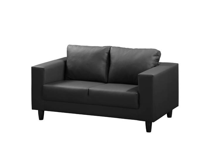 Sofa Bexwell I 2-Sitzer Schwarz/Schwarz Kunstleder Madara 140 x 78 x 75cm Modern