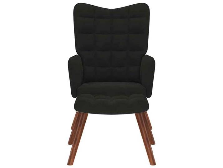 Confortable Fauteuil relax avec tabouret en velours noir avec manuel de montage（11827746）VIDAXL
