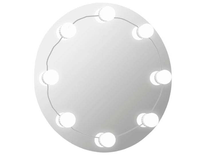 vidaXL Wandspiegel met LED-lampen rond glas