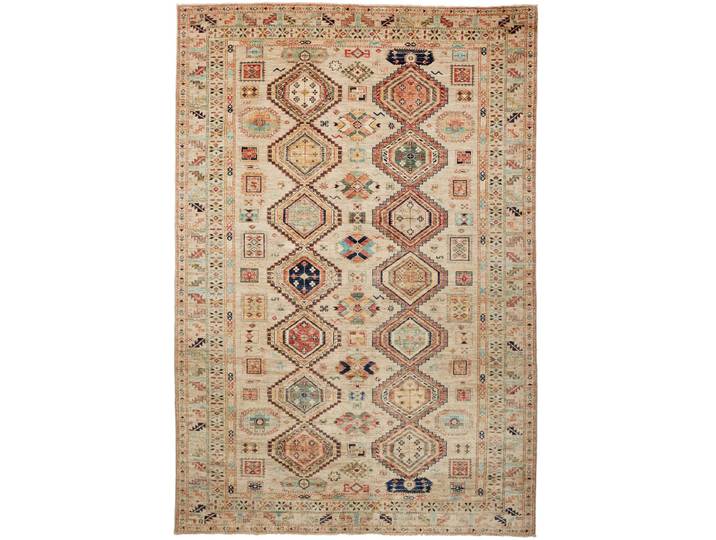Super Kazak Teppich 202x304 Handgeknüpft Orientteppich Wolle