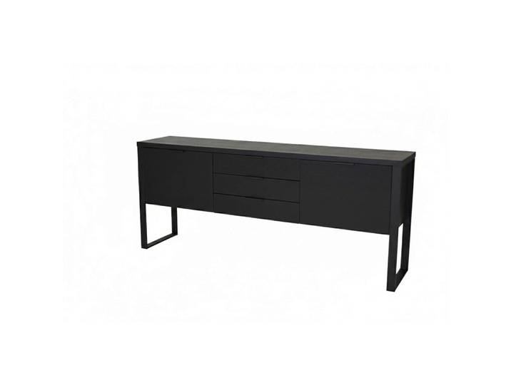 Mid.you Sideboard, Schwarz, Metall, Holzoptik, 2 Fächer, 3 Schublade(n) Schubladen, 180x76.2x39.5 cm, Beimöbel erhältlich, stehend, in verschiedenen Holzdekoren erhältlich, Wohnzimmer, Kommoden & Sideboards, Sideboards