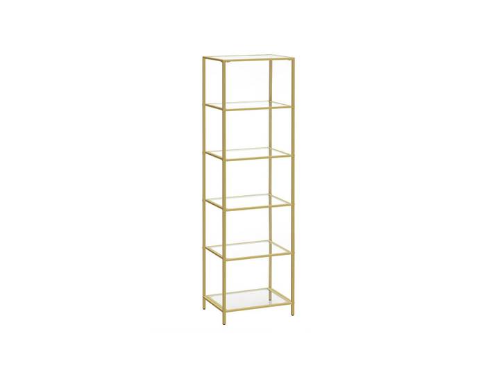 Hansiro Glasregal Singapore, Goldfarben, Glas, 40x177.3x30 cm, Wohnzimmer, Regale, Wandboards