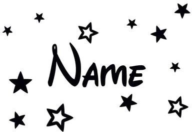 Uplift Essentials Custom Name & Stars Decal High Definition Personalized Nursery Wall Art white