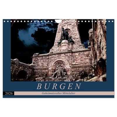 Burgen - Geheimnisvolles Mittelalter (Wandkalender 2026 DIN A4 quer), CALVENDO Monatskalender