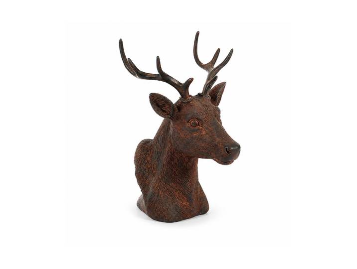 Dekoobjekt CHALET CHALET Hirsch-Kopf Deko, Kupfer/Dunkelbraun , braun (kupfer dunkelbraun), B:16cm H:21cm, Dekofiguren, Dekoobjekt