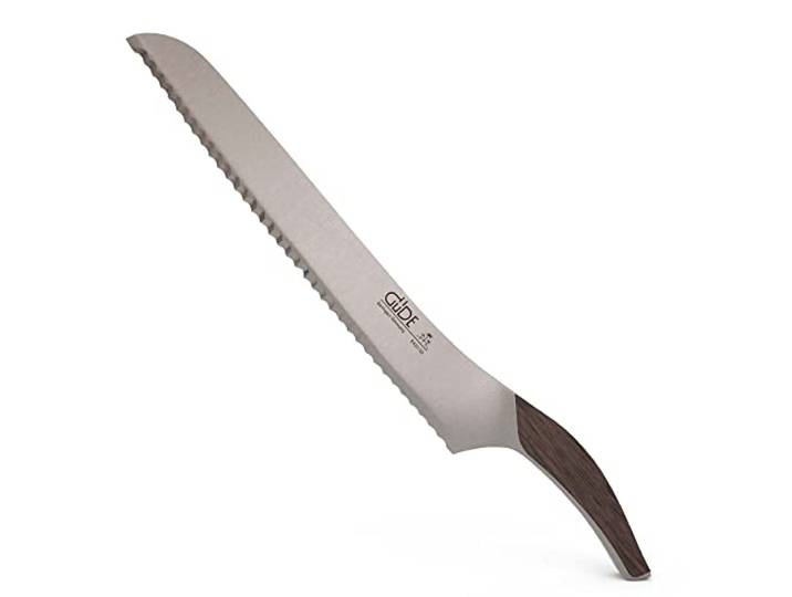 GÜDE Solingen - Brotmesser Links und Rechtshänder geschmiedet, 32 cm, Räuchereiche, SYNCHROS, Handmade Germany, Braun