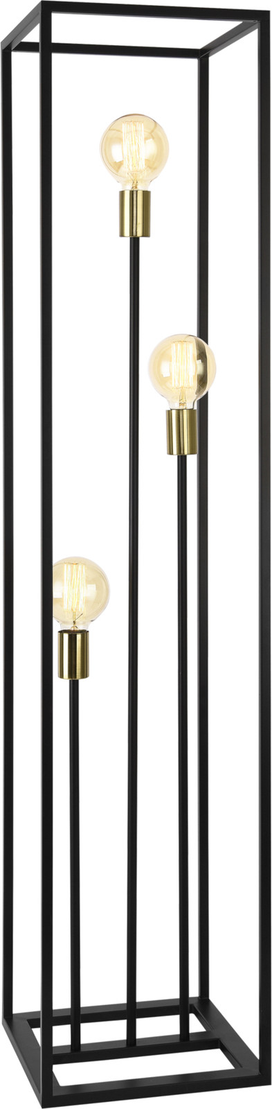 Lux.pro Standaardlamp Groningen, 3 lichtpunten, metaal, zwart/messingkleurig
