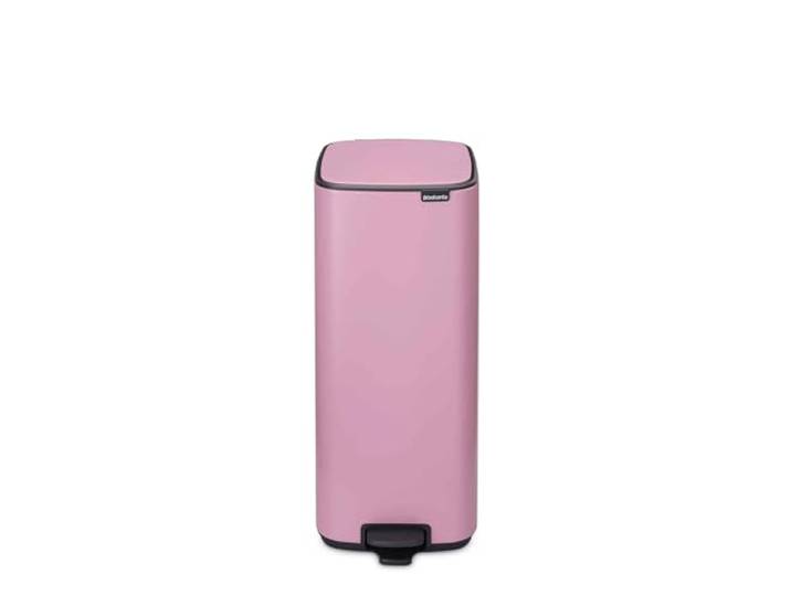 Brabantia Bo Treteimer 30 L (Lilac Pink), platzsparender Restmülleimer mit Soft-Close-Funktion und leichtgängigem Pedal, Recycling Behälter mit herausnehmbarem Eimer, inkl. PerfectFit Müllbeuteln
