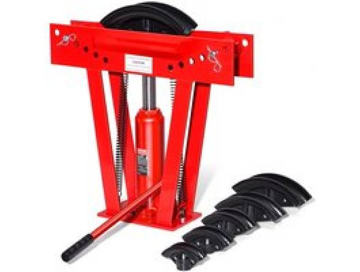 VEVOR Rohrbiegemaschine hydraulisch, 12 Tonnen Rohrbieger mit 6 Matrizen (1/2, 3/4, 1, 1-1/4, 1-1/2, 2 Zoll), 90 - 180° Rohrbiegegerät mit verstellbaren Rollen zum Biegen verschiedener Metallarten