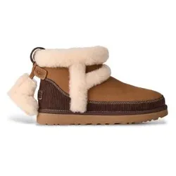 UGG für Damen. 1180434 Classic Mini Heritage Lederstiefeletten braun (41), Wohnung, Keine, Lässig